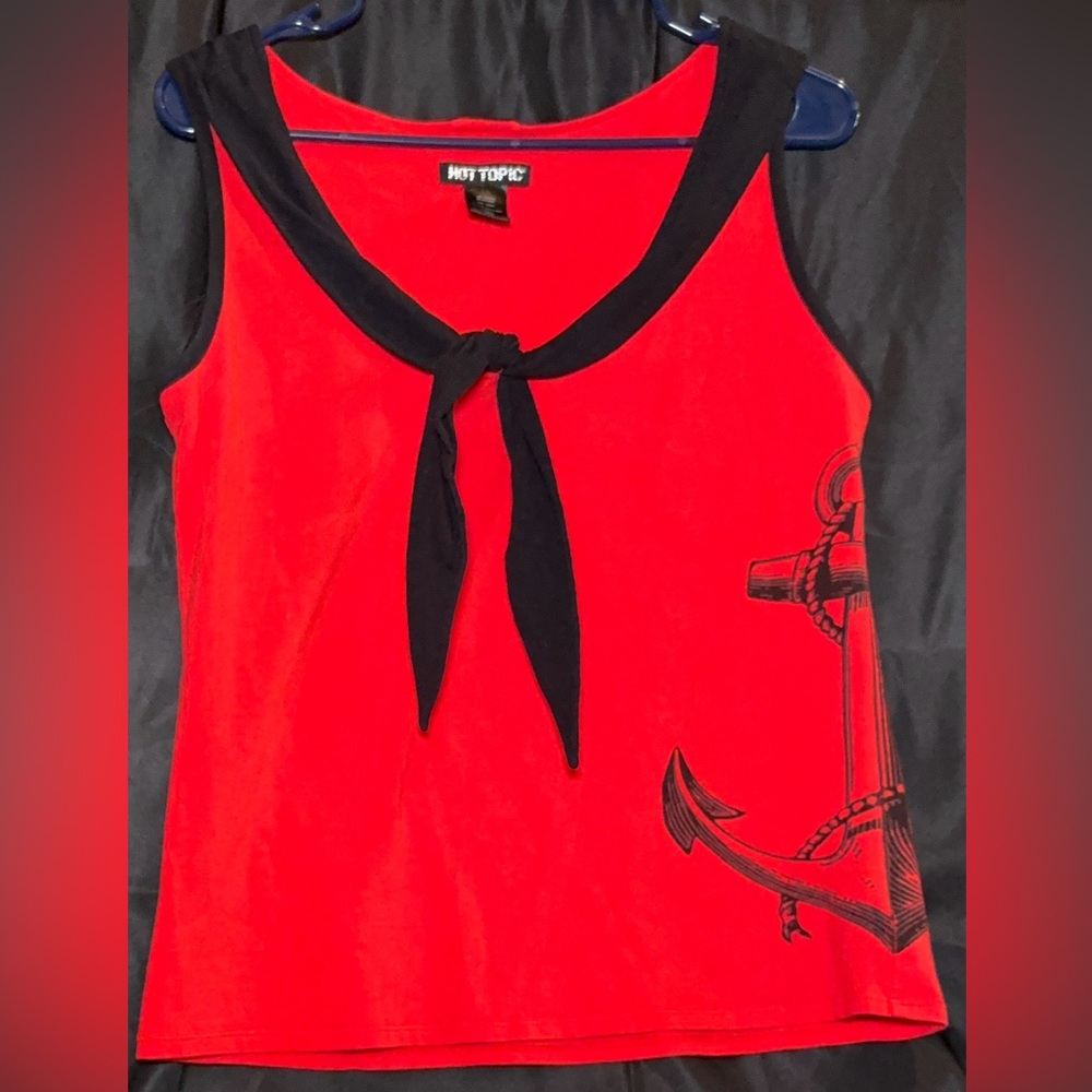 Hot Topic Red and Black sailor Tank Top